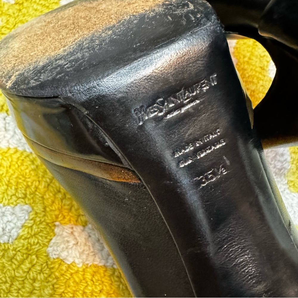 Yves Saint Laurent Glossy Black Heels - Picture 9 of 11